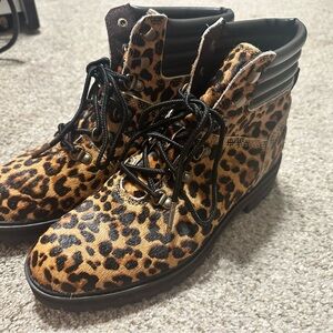 Timberland Brown and Black Combat Boots